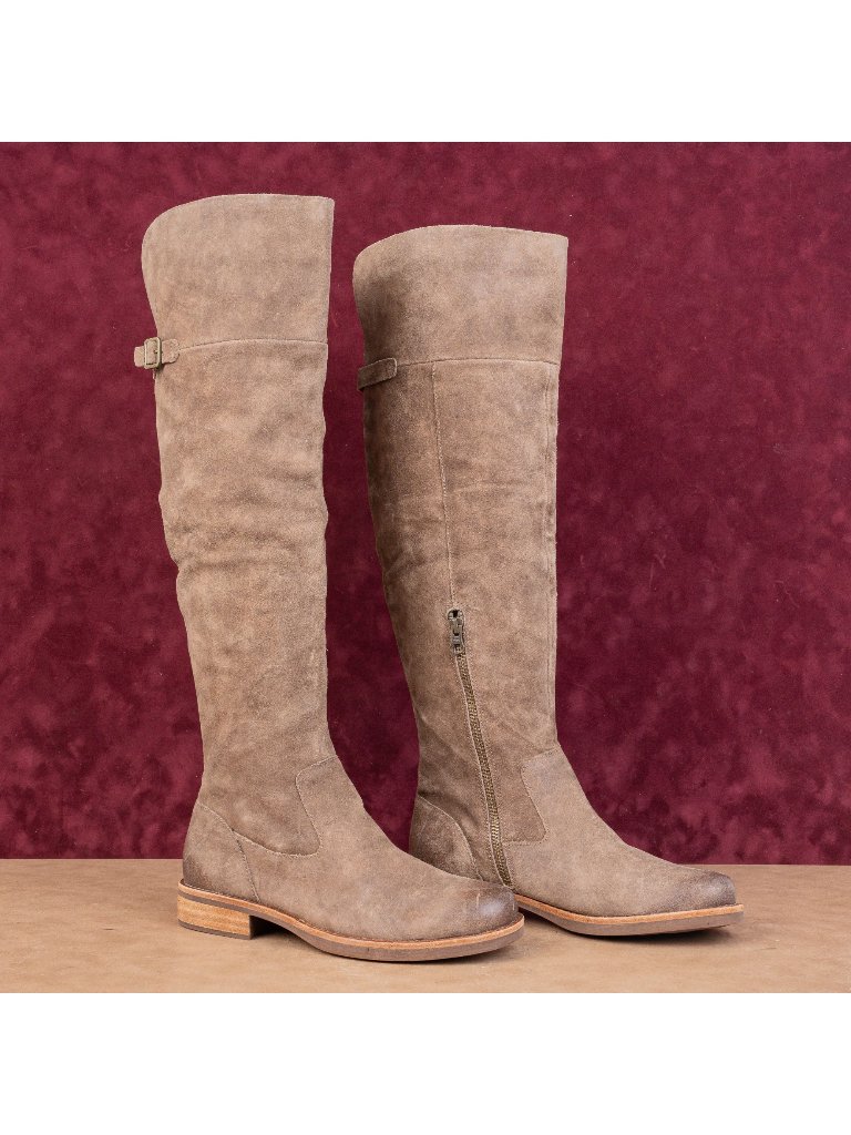 Kork-Ease Women Addison Taupe Distress Suede Otk Comfort Boots Sz 7.5